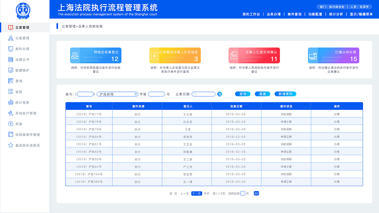 后臺(tái)系統(tǒng)/辦公系統(tǒng)/法院政府管理系統(tǒng)/執(zhí)行管理系統(tǒng)